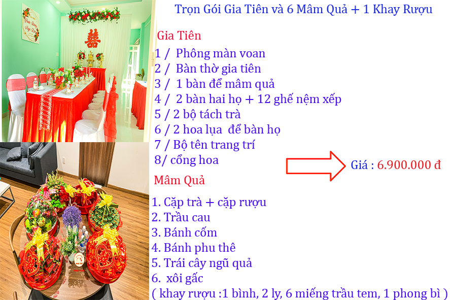 Trọn Gói Trang Trí Gia Tiên Và Mâm Quả