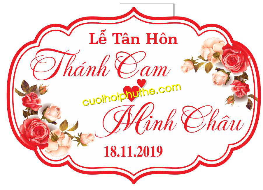 Bảng tên Lễ Đính Hôn Mẫu 1